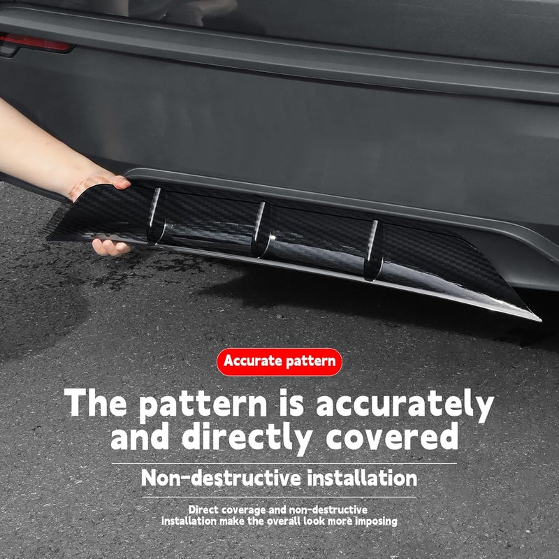 Arcoche Rear Diffuser for Telsa Model Y Juniper 2025-2026 Without Drilling，Trunk Decoration Accessories Model Y Juniper Rear Bumper Molding Protector Lip Made of PP Material (Glossy Carbon Fiber) - Image 5